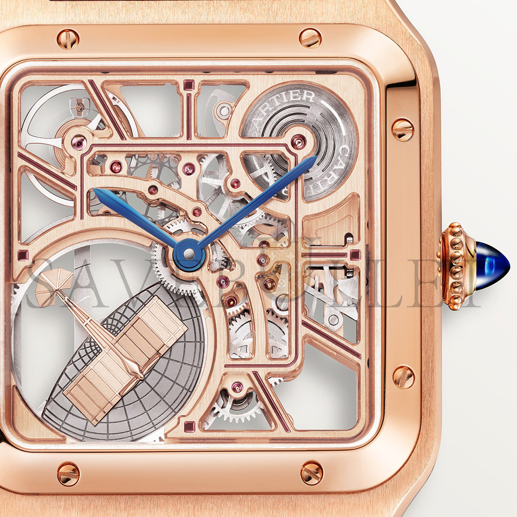 Ca*t*er santos-dumont skeleton watch with micro-rotor whsa0030